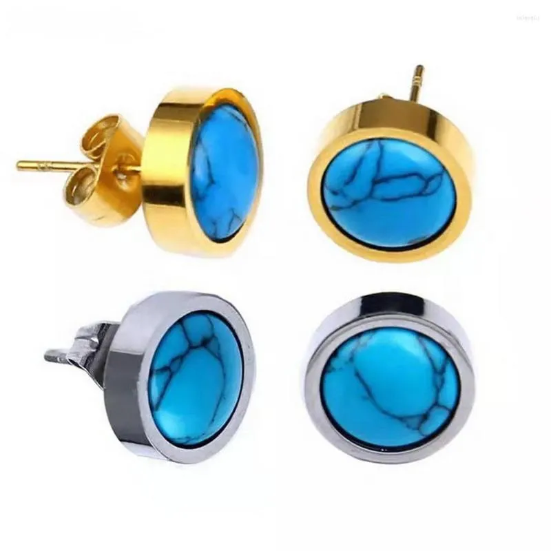 Personalized Stainless Steel Turquise Stud Earrings With Turkey