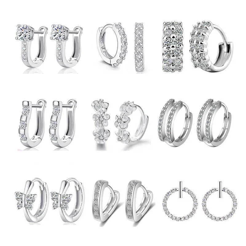 Charm Lbyzhan 925 Sterling Silber Crystal Circle Ohrring für Frauen, die Schmuckgeschenke für Hochzeitsfeiern Engagement E024 Z0323 machen