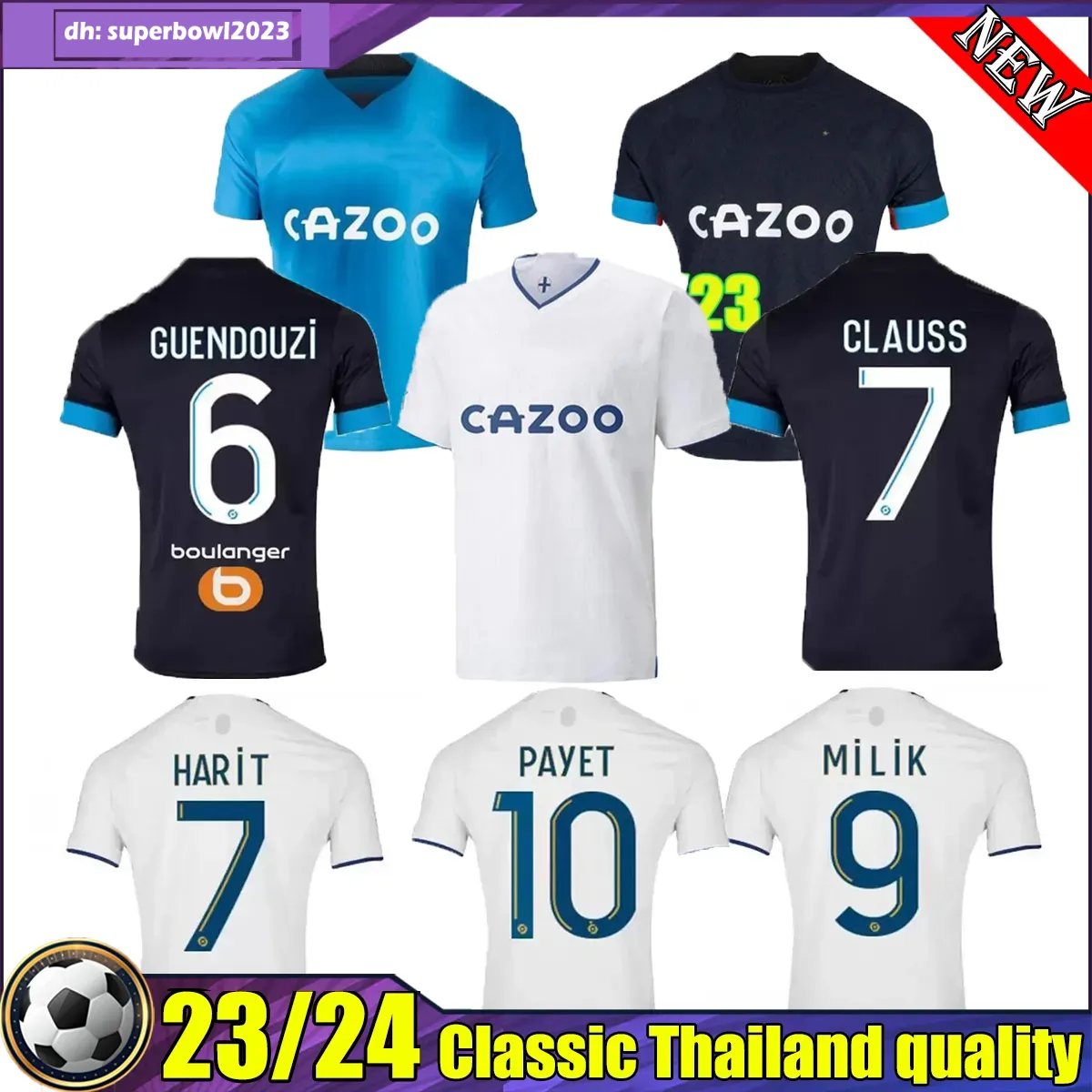 Marseilles 22 23 PAYET soccer jerseys top thai quality 2022 2023 ALEXIS OM GUENDOUZI GERSON MILIK UNDER CLAUSS VERETOUT football shirts men kids Player version