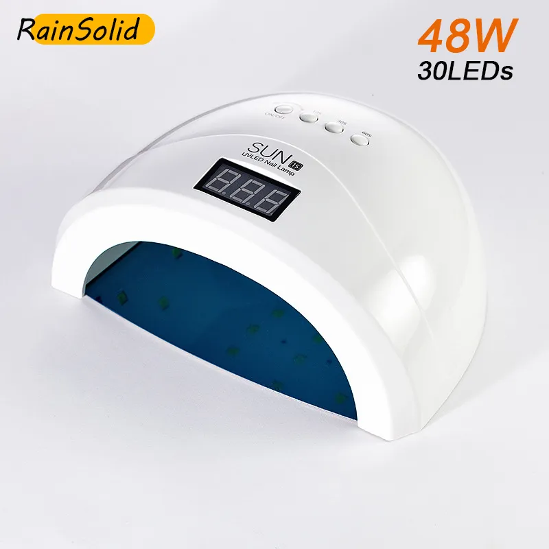 Nail Dryers 48W SUN1s UV LED Lamp Nail Dryer For All Gels 30 LEDs Polish Sun Light Timer 10/30/60s Automatic inductio Manicure Tools 230323