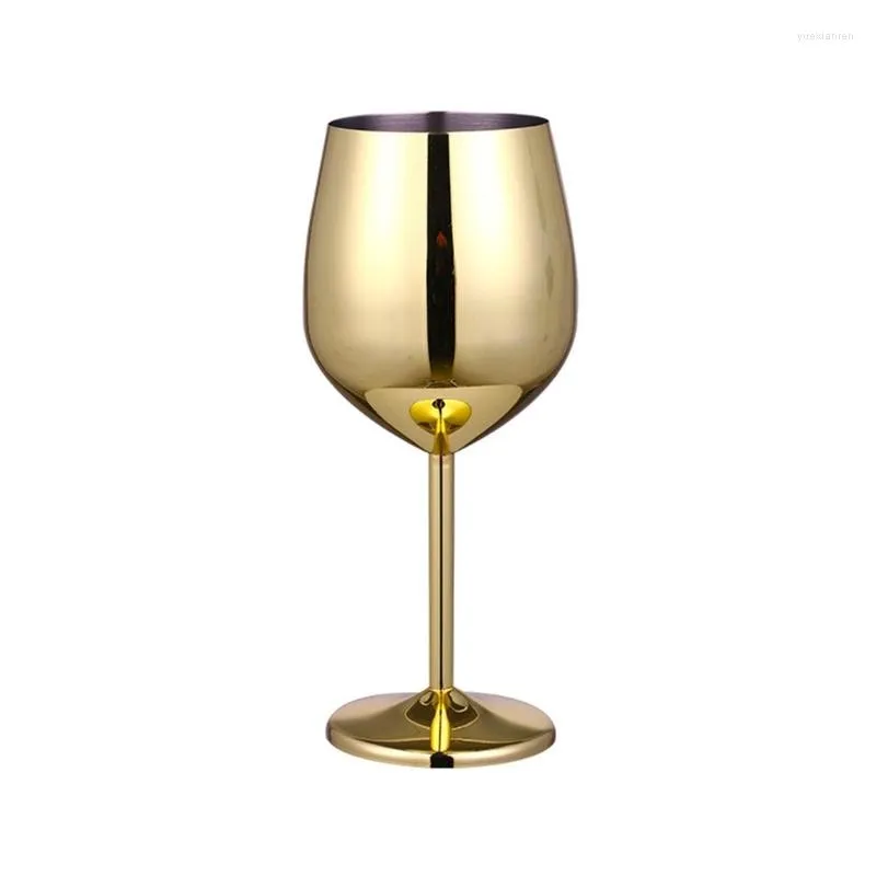 Tazze Piattini Bicchiere da vino in acciaio inossidabile da 220/500 ml Calice da cocktail in metallo rosso Tazza da champagne per bar ristorante