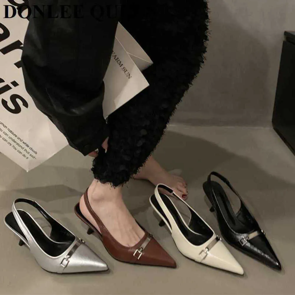 2023 nouveau printemps marque Slingback sandales femmes mode bout pointu talons hauts pompes mules peu profondes robe de soirée chaussures dames Mujer 230223