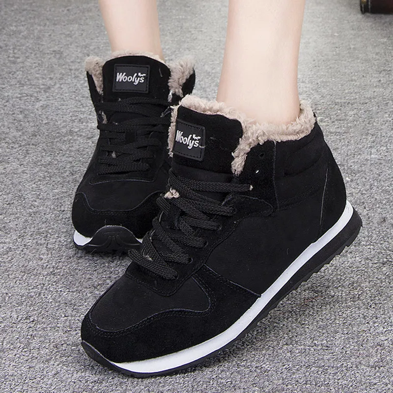 Winter Fur Dress Sneakers For Women Black Sports Direct Walking