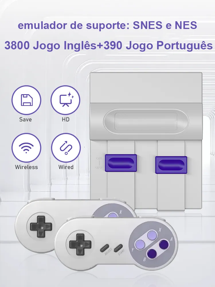 Portabla spelspelare 16 bitar Wired Wireless TV Video Family 4000 S Console Everdrive för Super NES FC Retro SNES Christmas Gifts 230323