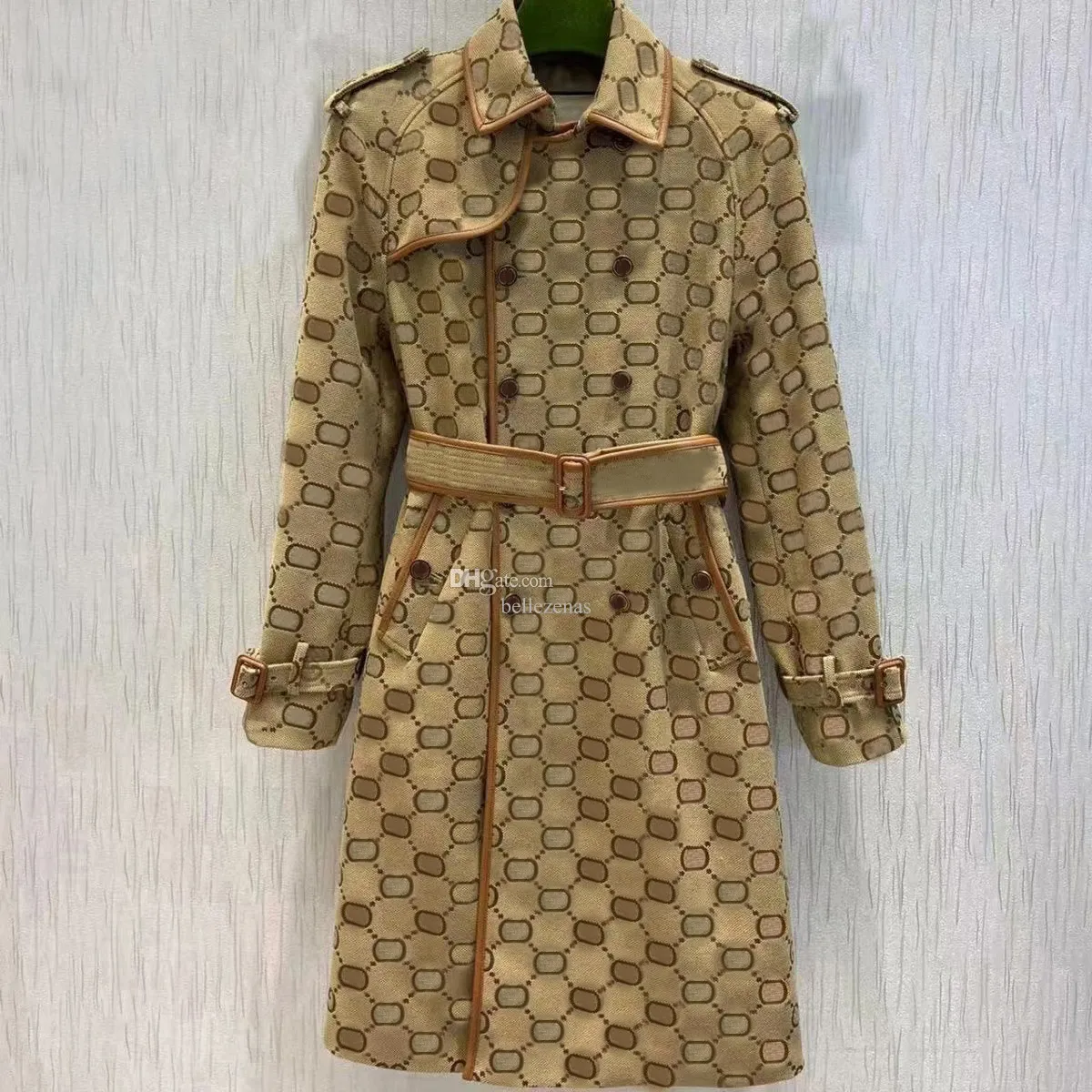 B8678 Trench da donna autunno designer di lusso Giacca a vento da donna Giacca con stampa di lettere del corpo Cappotto con cintura allentata Cappotto da trench lungo casual femminile