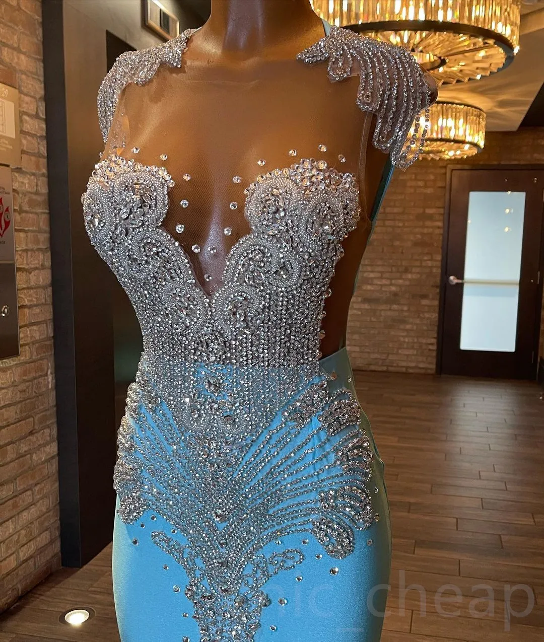 2023 Arabic Aso Ebi Mermaid Luxurious Prom Dresses Beaded Crystals Evening Formal Party Second Reception Birthday Engagement Gowns Dress ZJ2111