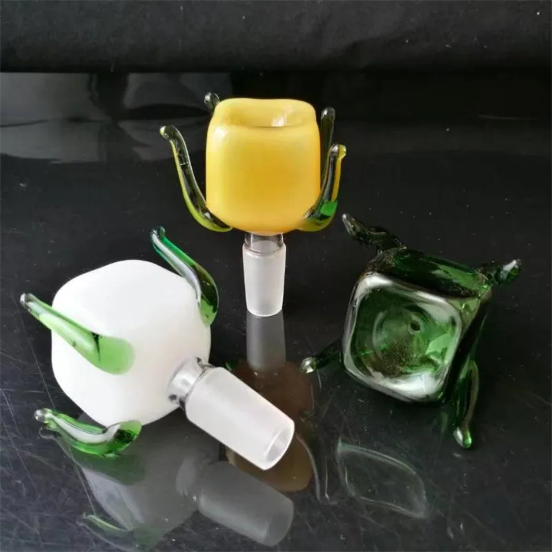 Healu Nowe cztero-płaskie kolorowe bąbelek hurtowe szklane bong akcesoria, szklana rurka wodna palenie