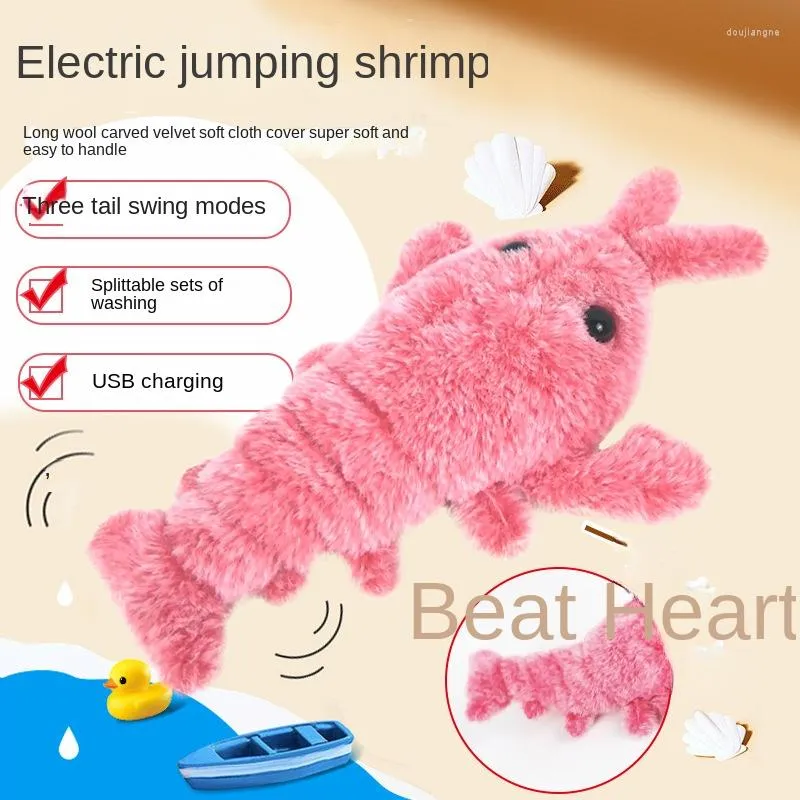 Cat Toys Pet Electric Jumping Moving Kickers Lobster Toy Simulation Dancing Plush For Dog Cats Interactive