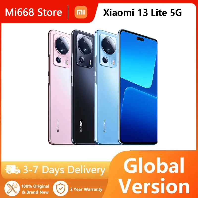 Global Version Xiaomi 13 Lite 5G Smartphone 50MP Rear Camera Snapdragon 7 Gen 1 120Hz AMOLED Display 67W Charge