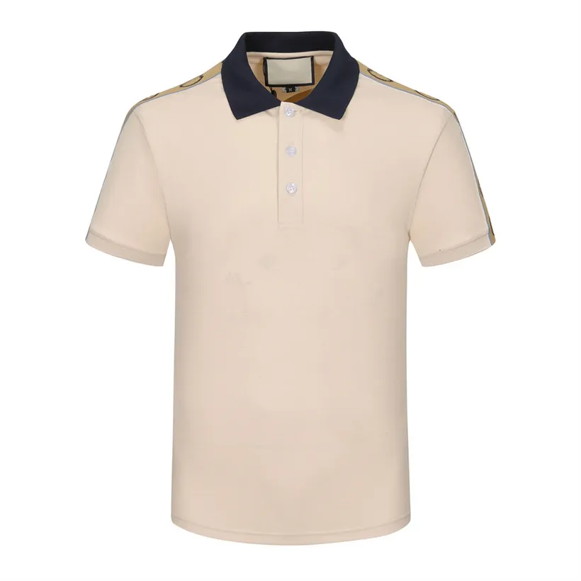 2023 zomerontwerper heren polo luxe zwart -wit beige verschillende stijlen shirt revers revers korte mouw casual borduurwerk 100% katoen merk katoen high street business