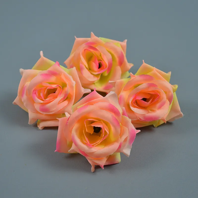 8cm Artificial Flower Rose Head Faux Real-like Wedding Wreaths Decorative Flowers Home Decoration (50pcs)