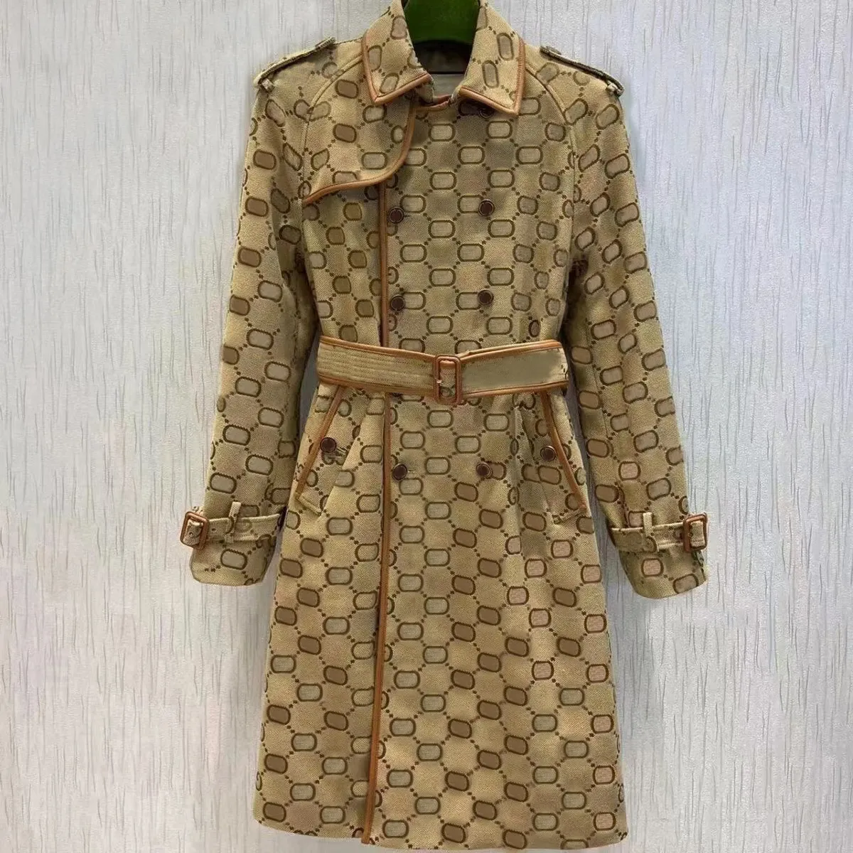 B809 Automne femmes trench manteaux concepteur de luxe femmes coupe-vent corps lettre imprimer veste lâche ceinture manteau femme décontracté longs tranchées manteau