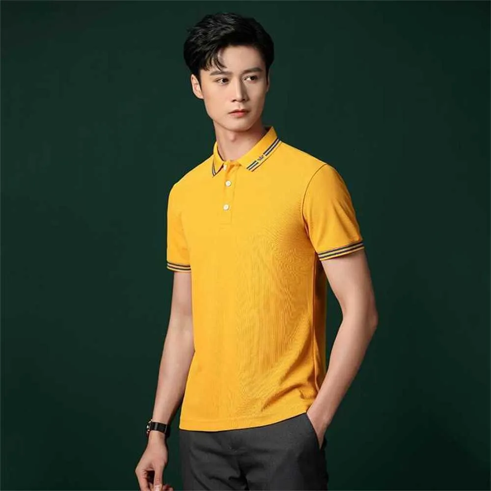 Men's rhoback polos Short Sleeve T-shirt Polo Shirt Business Casual Slim Fit Cotton Ice Silk