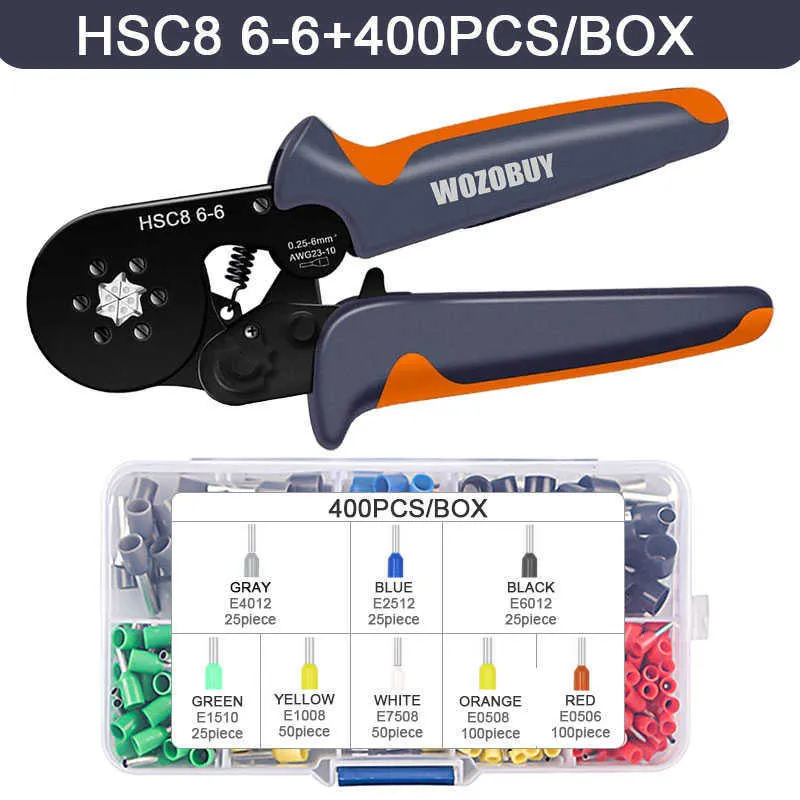 Ferrule Crimping Tool Kit With Ferrules Terminals WOZOBUY Selfadjustable Ratchet Wire Crimper