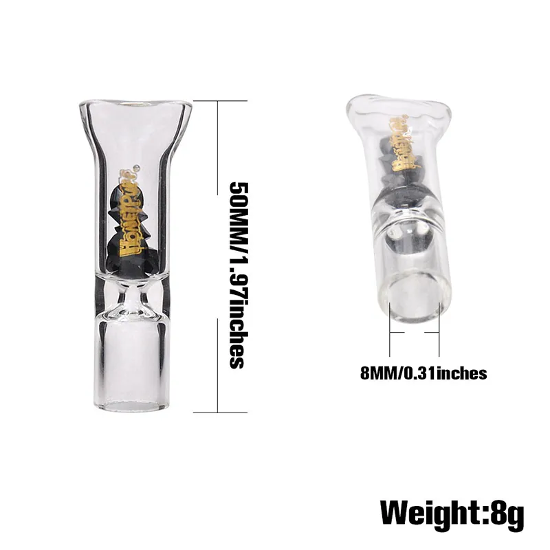 Colorful Cigarette Filter Holder Glass Drip Tips Diameter 8mm for Dry Herb Tobacco Filtered Smoking Oil in One Box Packaging