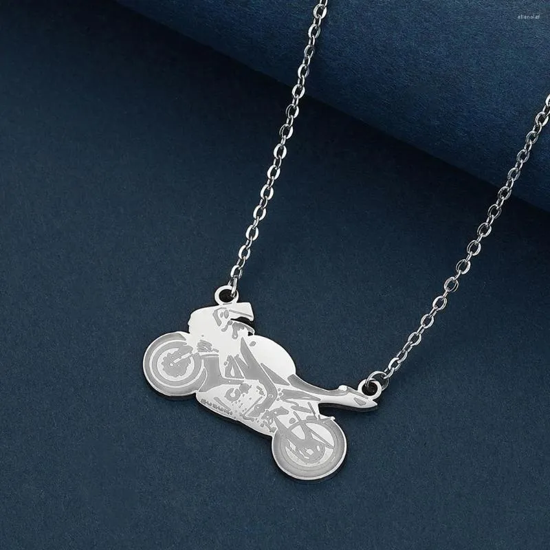 Pendant Necklaces CHENGXUN Motorcycle Necklace For Women Men Girls Stainless Steel Charm Neck Chain Cycling Enthusiasts Jewelry Gift