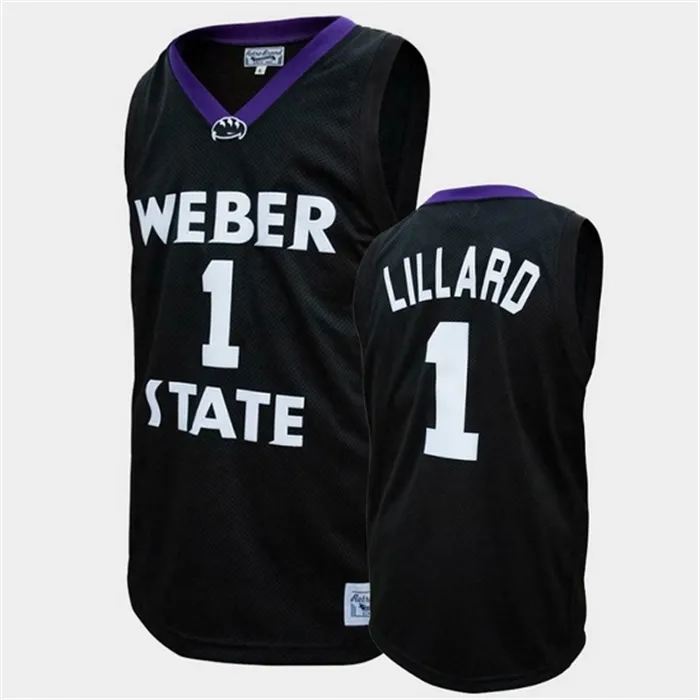 Weber State Wildcats Damian Lillard Camisetas de baloncesto Ballard Beyah Cunningham Dinwiddie Jr. Dockery Gahse Jones Koehler Lake Louden Porter Rouzan Tamba Tew