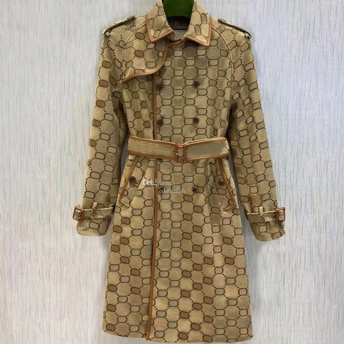 E11 Autunno donna trench designer di lusso Donna Giacca a vento corpo lettera stampa giacca Cappotto cintura allentata Cappotto casual lungo trench femminile