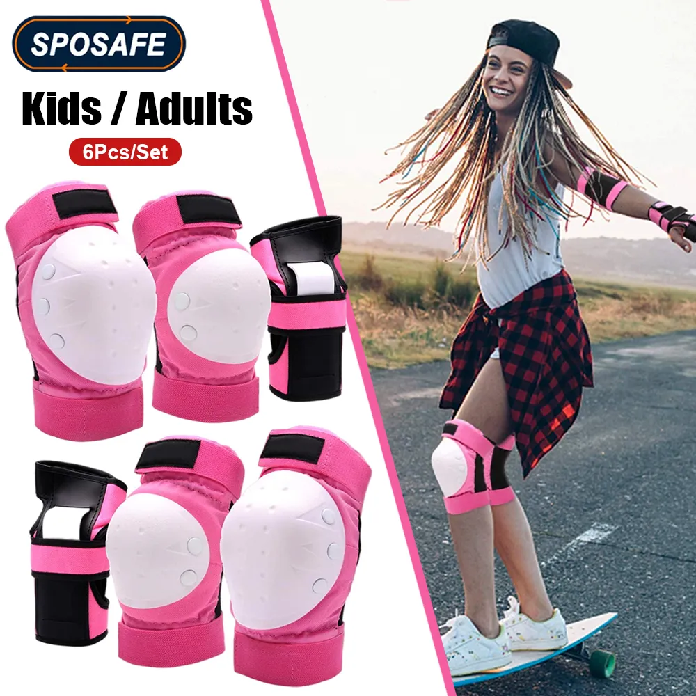 6Pcs Skate Gear Set Elbow Pads Bike Skate Knee Pad Adults Kid Skating  Protection