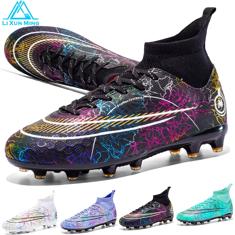 Kleid Schuhe Qualität Fußballschuhe für Männer Großhandel High Top Teenager Stollen TFAG Fußballschuhe Kinder Turf Futsal Training Sneaker EUR3346 # 230323