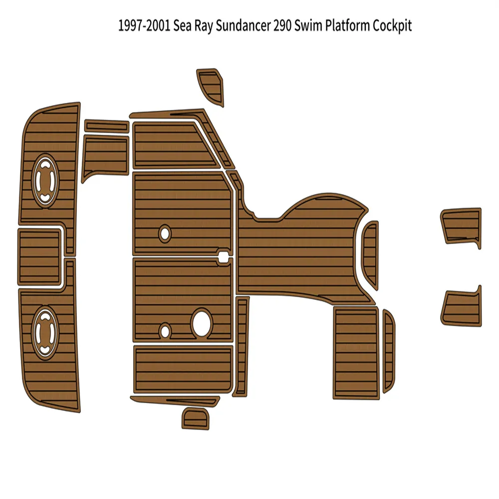 1997-2001 Sea Ray Sundancer 290 Swim Platform Cockpit Pad Boat EVA Plancher en teck Auto-support Ahesive SeaDek Gatorstep Style Floor