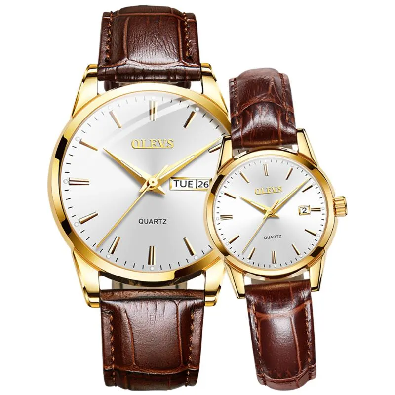 Wristwatches Quartz Wristwatch Fashion Business Men Watch Tungsten Steel Coffee Gold Couple Watches For Lovers