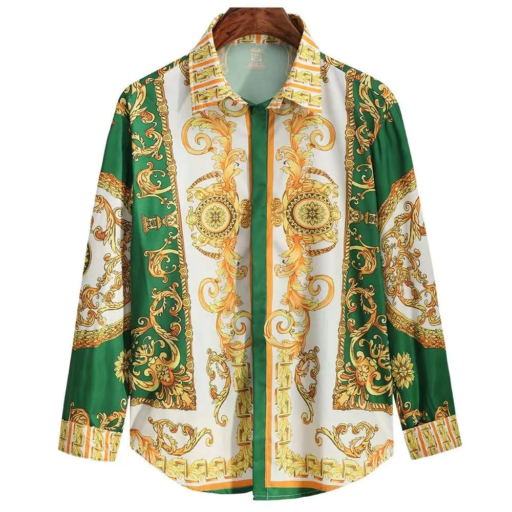 Mens Baroque Print Slim Fit Dress Shirt With Long... From Fashions66,  $22.48 | DHgate.Com