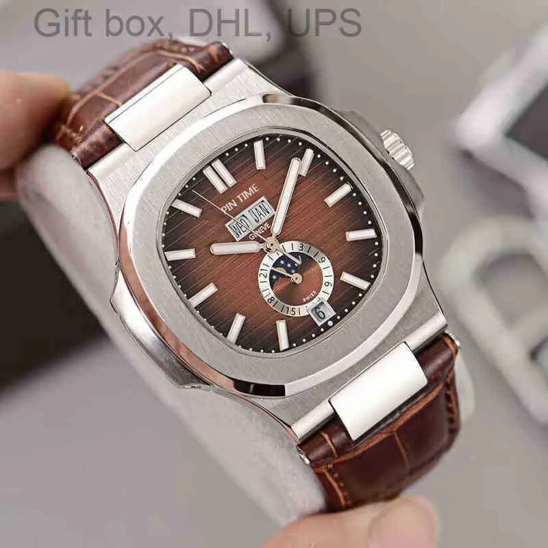 Multifunctional Trend Nautilus Moon Men's Automatic Mechanical Watch Business Fashion Calendar Luminous Waterproof Z27l ECY4