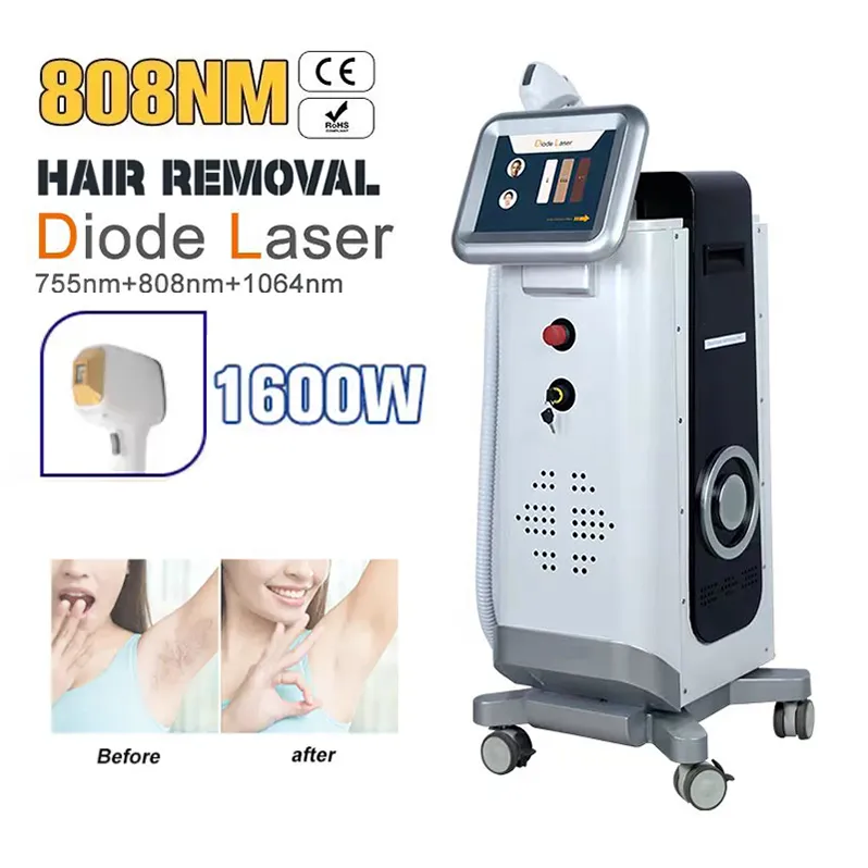 Diode Laser haute puissance 3 longueurs d'onde 755 808 1064nm Machine d'épilation rajeunissement de la peau professionnel indolore cheveux enlever équipement de salon de beauté