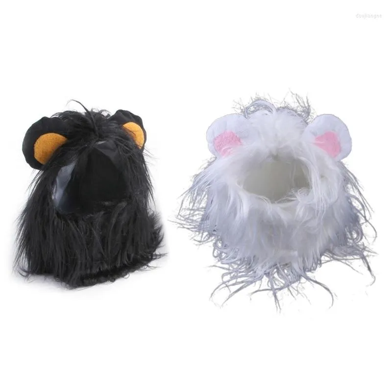 Katkostuums grappige hoed voor cartoon leeuwenvorm verkleed kostuum huisdier kerstcosplay warme hoofddekselhonden accessoires