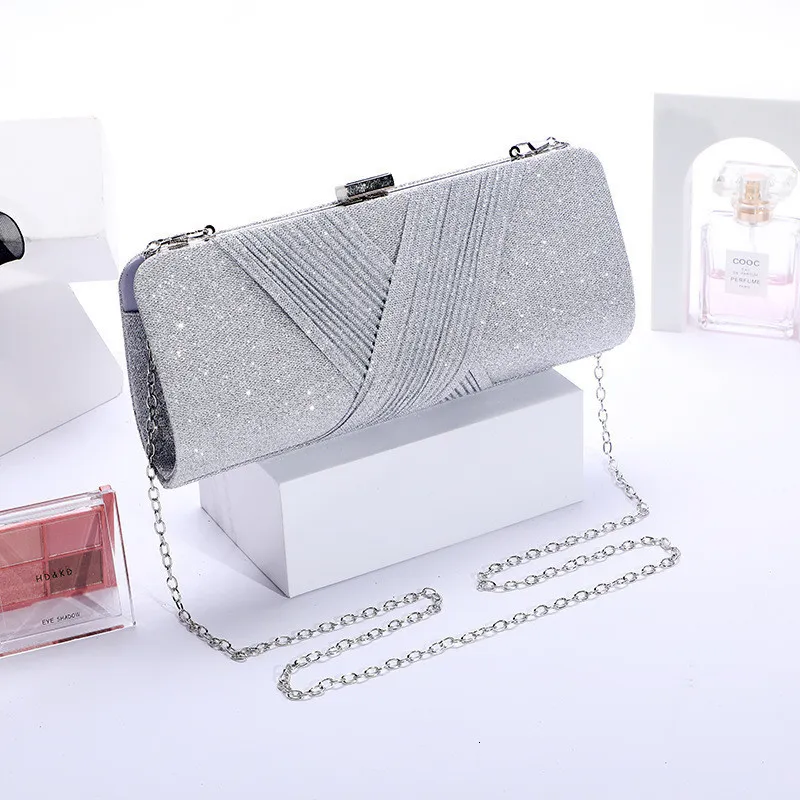 Evening Bags Women Evening Bag Satin Bridal Diamante Ladies Day Clutch Envelope Handbag Wedding Chain Bag Lady Crossbody Mini Bag 230323