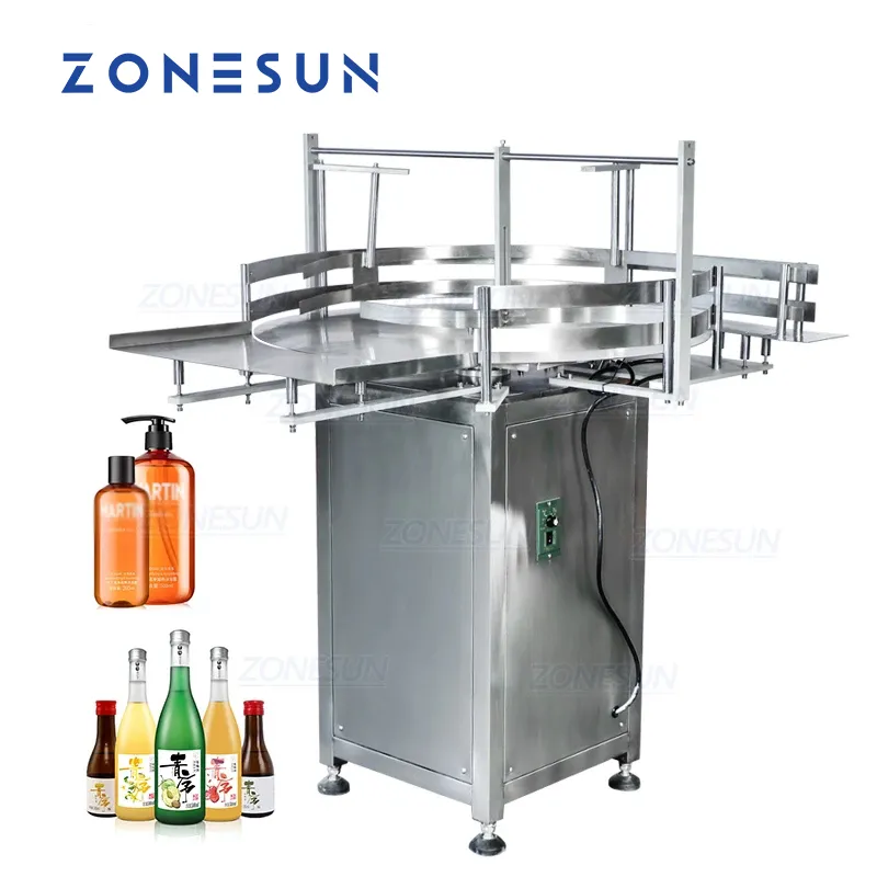 ZONESUN Industrial Equipment ZS-LP1000Z Автоматический круглый вращающийся пластиковый стеклянный бутылочный расшифровщик, сортировочный поворотный стол, машина для организации банок