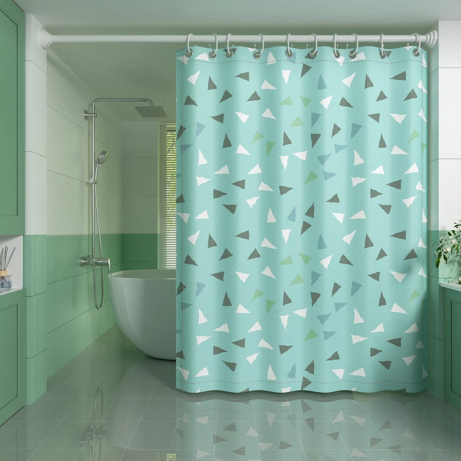 Shower Curtains Concise Shower Fabric Curtain For Bathroom Nordic Bathroom Curtains For Living Room Bedroom Waterproof Bath Curtain Anti-Mold 230323