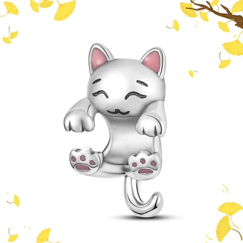 The New Popular 925 Sterling Silver Color Mini Animal Dog Bead Pendant I Suitable For Original Bracelet Making DIY_voghion.com