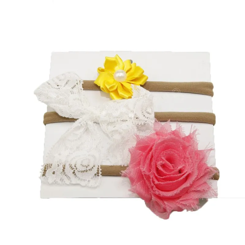 felt bows rose flower baby nylon headband Elastic girls新生児幼児写真小道具ヘアアクセサリーセット