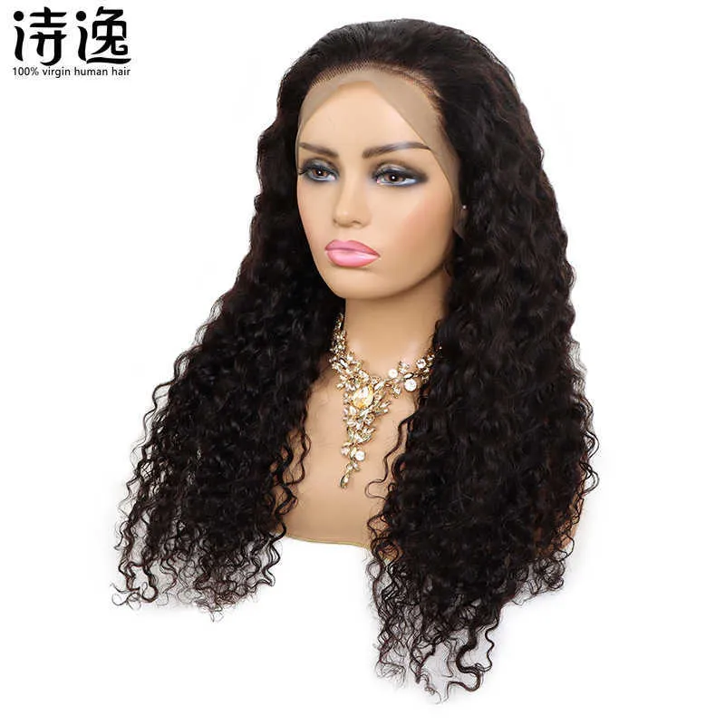 13x4小さな巻き毛フロントレースヘッドバンドJerry Curly Lace Frontol Wig 230323を備えた人間の髪のかつら