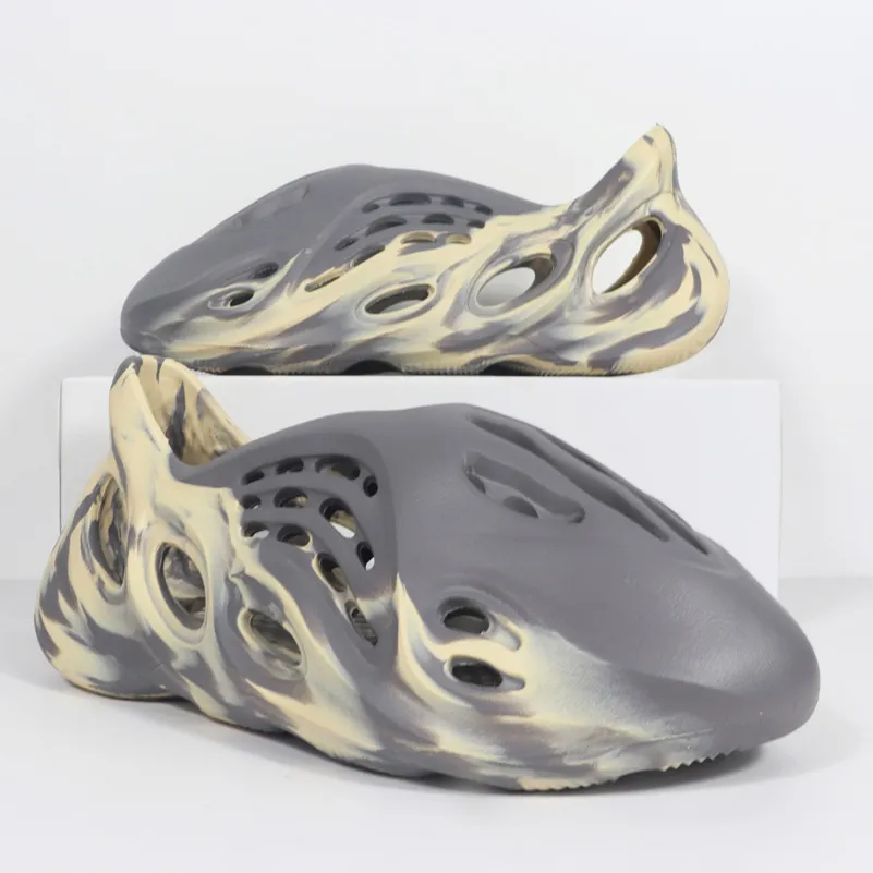 Designer Foam Runner Sandals: Graffiti Bone White Resin Foam Slippers ...