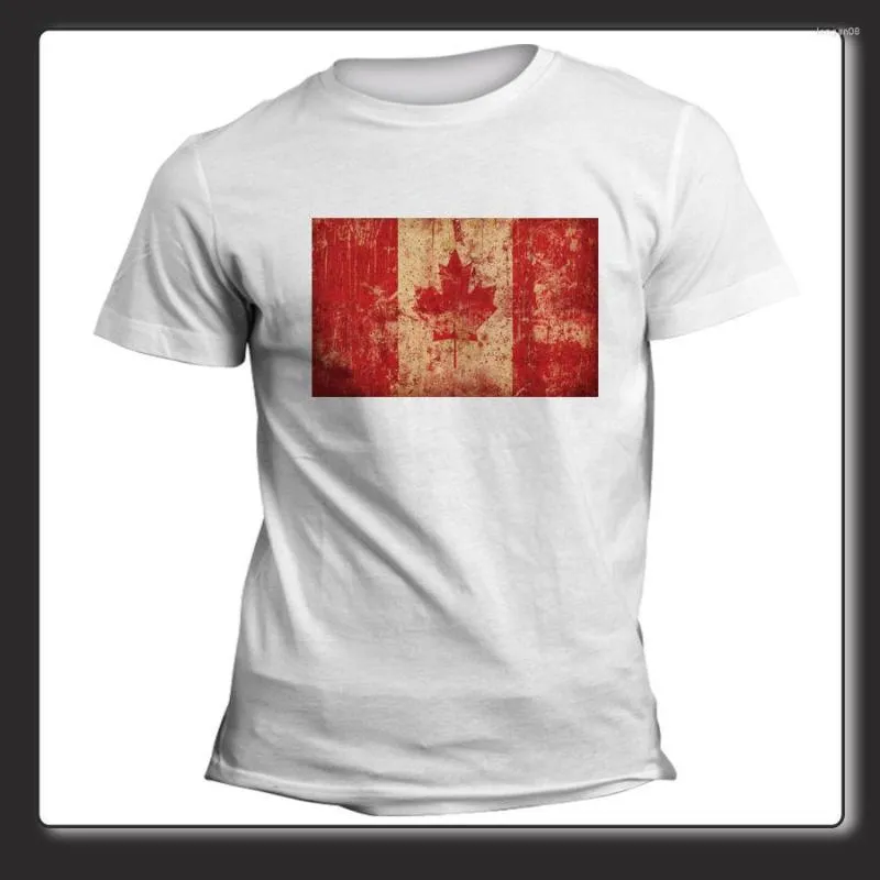 Camisetas masculinas Brand 2023 Summer Mens de manga curta Camisa legal Uomo Donna bandiera bandeira canadense Canadá America Tee