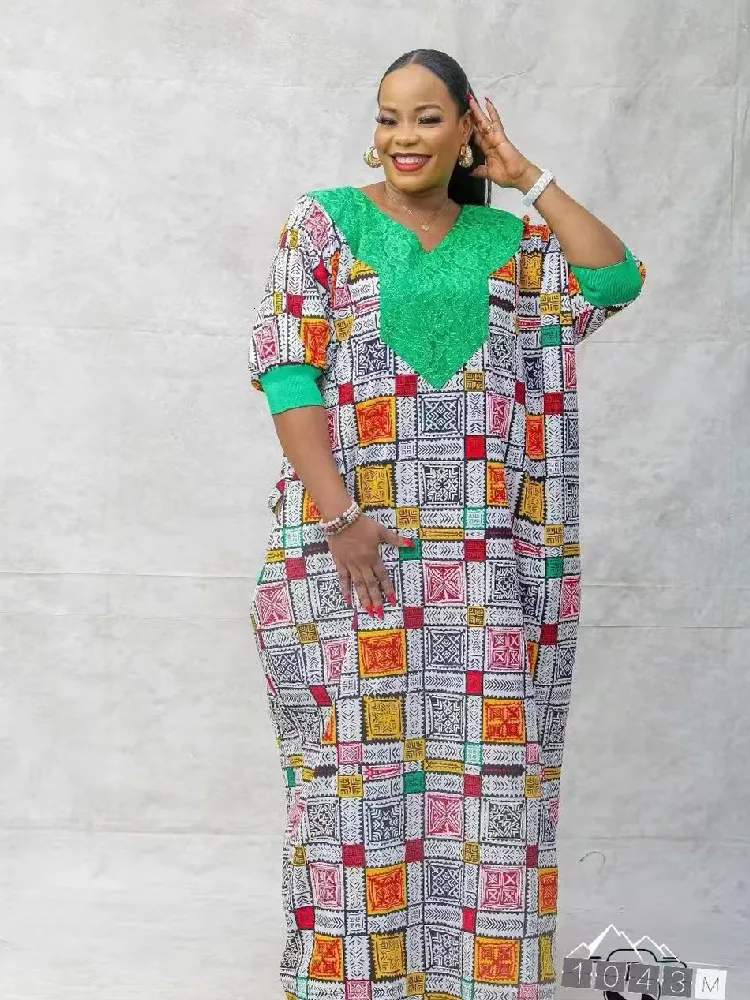 Ethnische Kleidung, bedruckte afrikanische Maxikleider für Frauen, traditionelle Dashiki-Kaftan-Robe, elegante Dame, Hochzeitskleid, muslimisches Kirchenkleid 230324