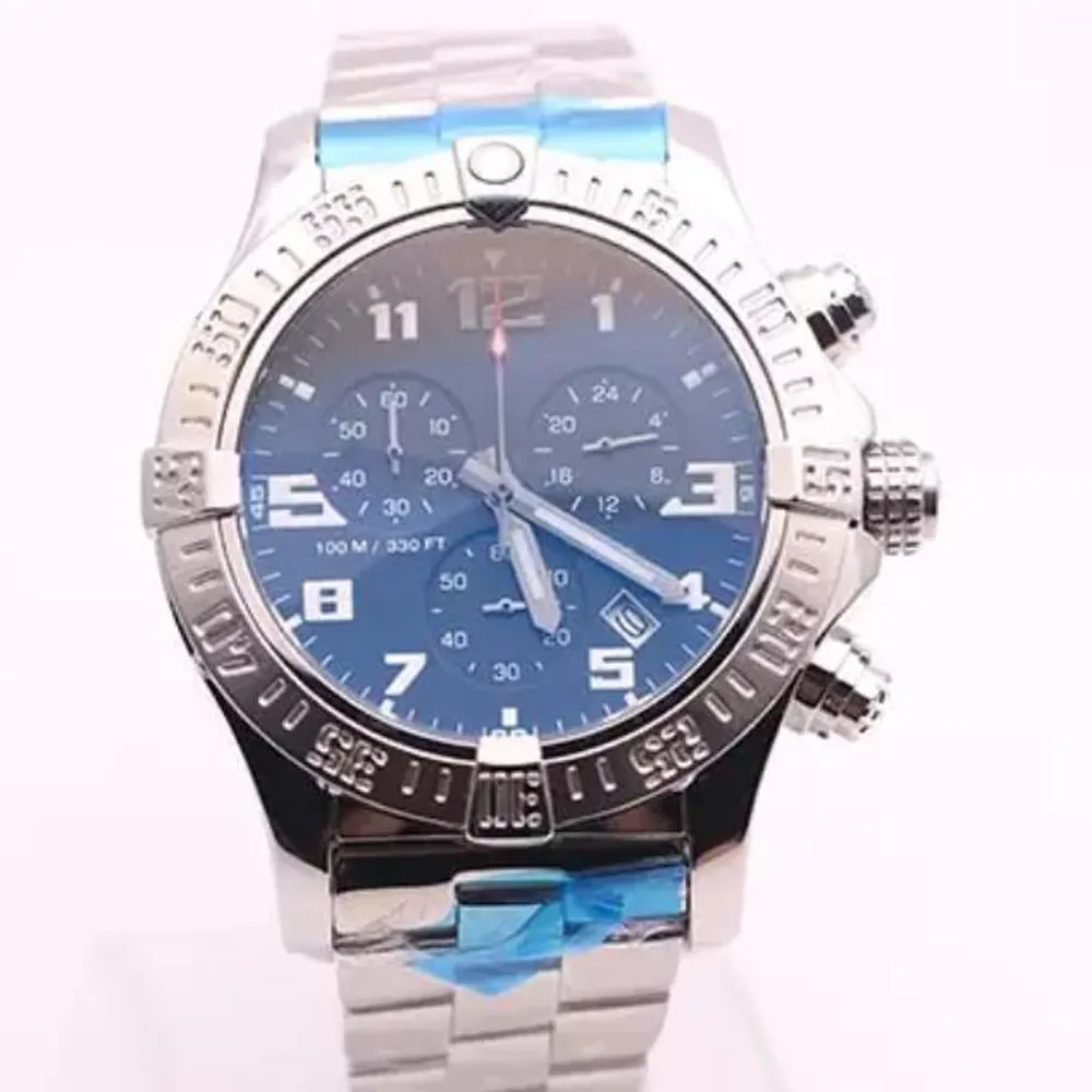watches men BLACK DIAL SS watch avenger seawolf chronograph quartz Battery sports mens dress wristwatches