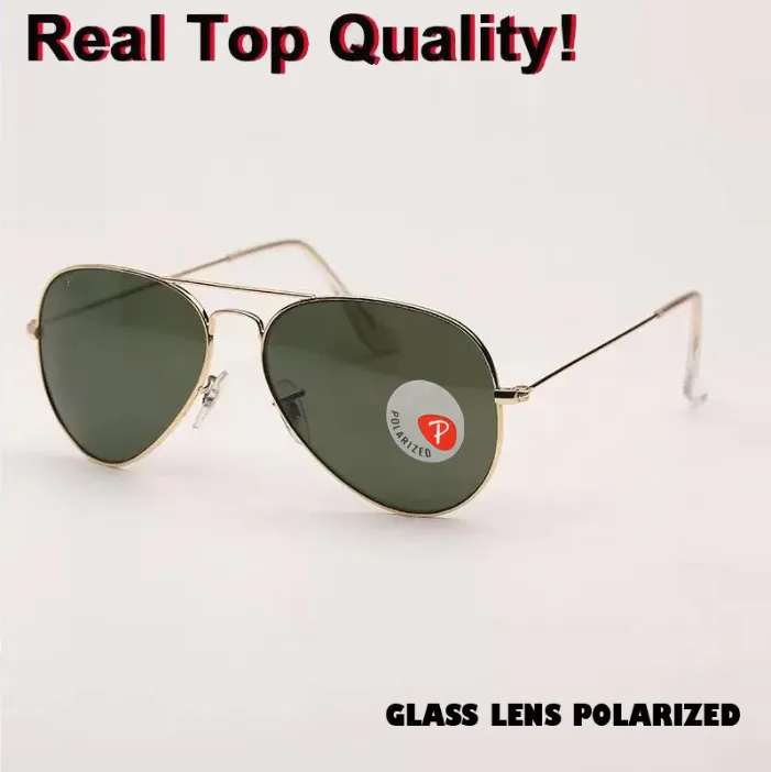 Excelletn qualité usine en gros classique métal polarisé lunettes de soleil femmes marque designer aviation lunettes de soleil style étoile uv400 protection lentille en verre 58mm gafas