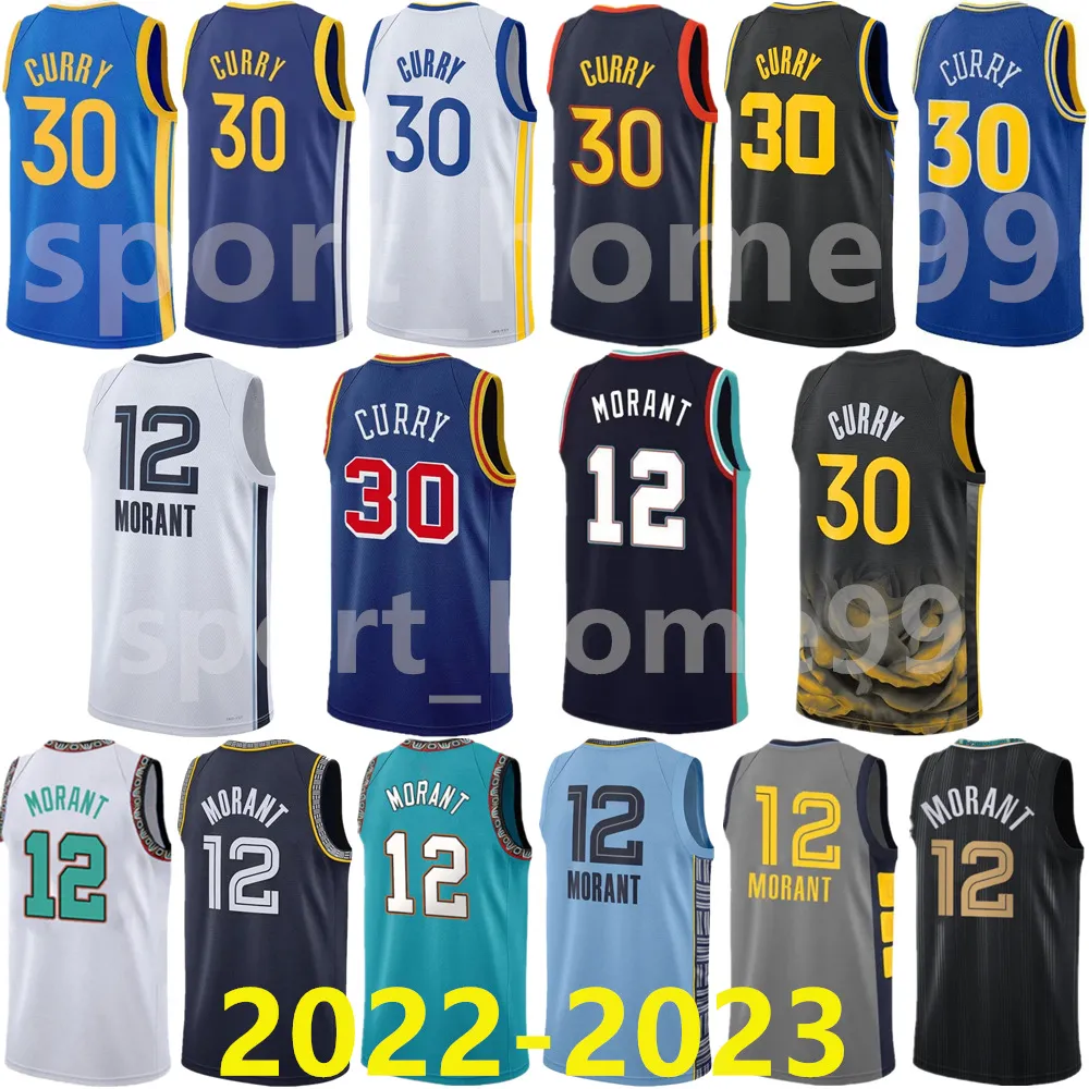 Men Basketball 30 Curry 12 Ja Morant Jerseys City edition editio 2023 Season Breathable Sleeveless mesh Jersey