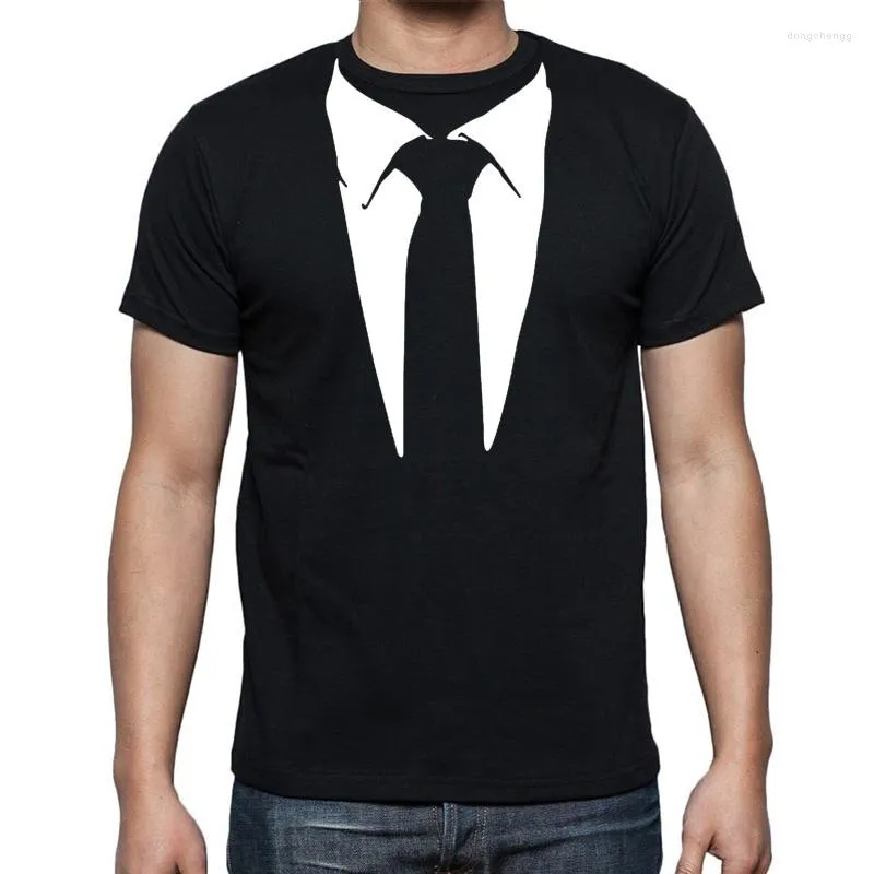 رجال القمصان الجدة رجال Tuxedo Tees الرجعية التعادل مضحك camisetas o-neck أعلى tshirts اللياقة البدنية عارضة حجم الملابس حجم xs-xxl