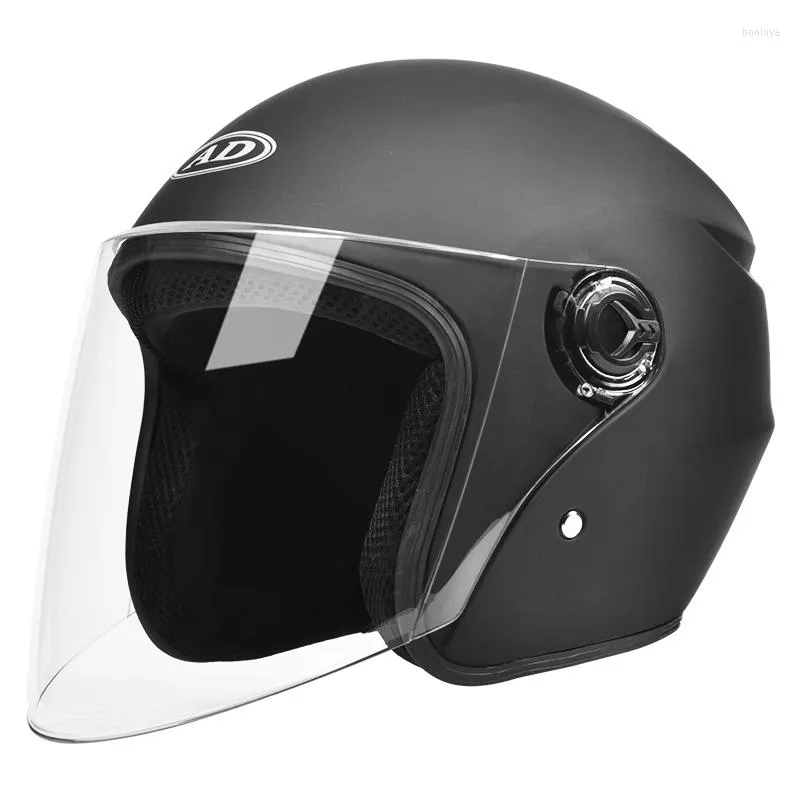 Мотоциклетные шлемы AD Электрический аккумуляторный шлем Серый для мужчин и женщин Четыре сезона Легкий милый Половина лета Защита от солнца