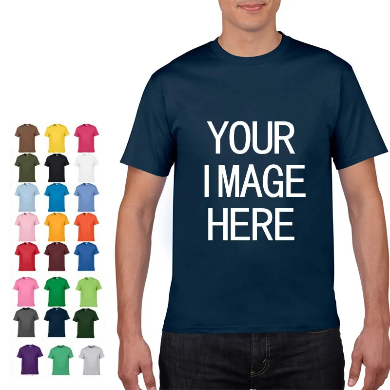 T-shirts pour hommes sans prix coton à manches courtes couleur unie Oneck t-shirt hauts t-shirt personnalisé imprimer votre propre design imprimé t-shirt unisexe 230323