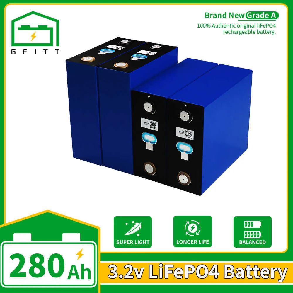 3.2V Lifepo4 280AH Battery Deep Cycle High Capacity DIY Rechargeable Batteri Pack For Electric RVs Boat Solars Cell Prismatic