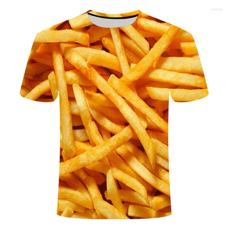 Men's T Shirts Fries 3D Tshirt Grappige T-shirt Mannen Shirt Man Tees Streatwear Tops Korte Mouw Kleding Unisex HipHop Asian Size S-6xl