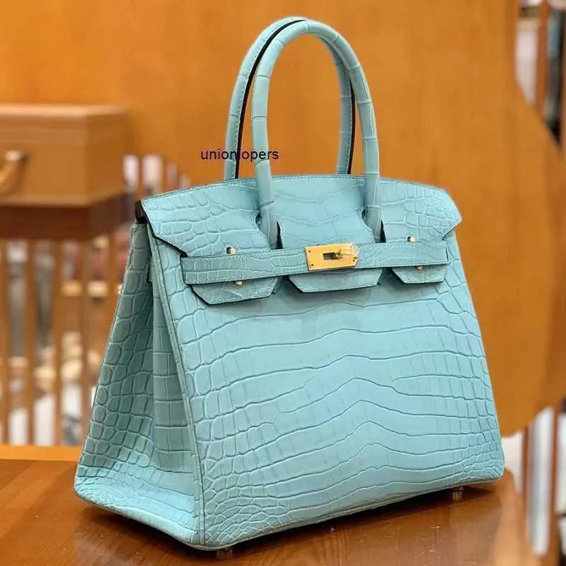 Birkinbag tous les sacs à main cousus en cuir crocodile du Nil 30 banquet sac à main Femmes de luxe grande capacité Ayw