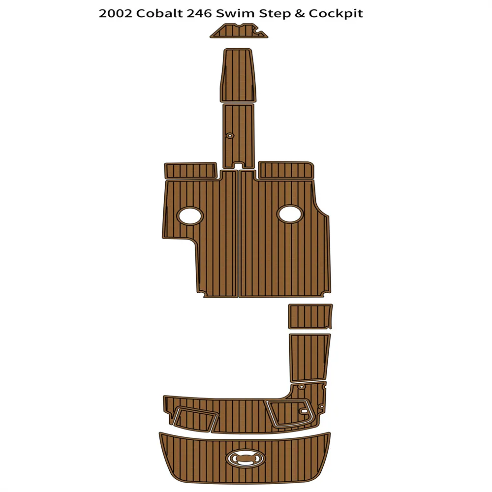 2002 Cobalt 246 Swim Platform Cockpit Pad Boat EVA Foam Faux Teak Deck Floor Mat Self Backing Ahesive SeaDek Gatorstep Style Floor