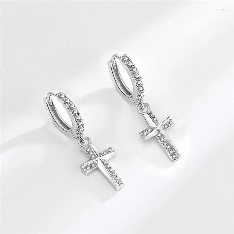 Hoop kolczyki Ins Trend Classic Cyrron Cross Huggie for Women Men Ear Pering Chrząstka Weddna Party Kolejna Biżuteria EH1888